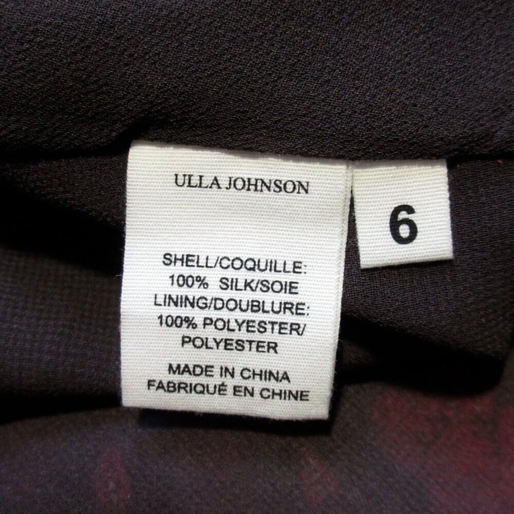 NWT Ulla Johnson Aliya in Fuchsia Diamond Print Silk Chiffon Dress 6 $665 - Picture 8 of 9